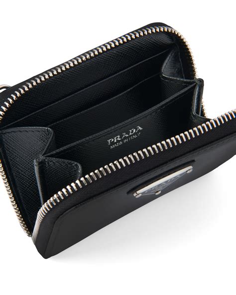 prada saffiano leather card case black|Prada credit card holder wallet.